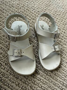FootMates Cream Kids Buckle Sandals with Ankle Strap